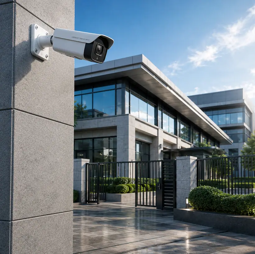 Cameră CCTV inteligentă montată pe clădire